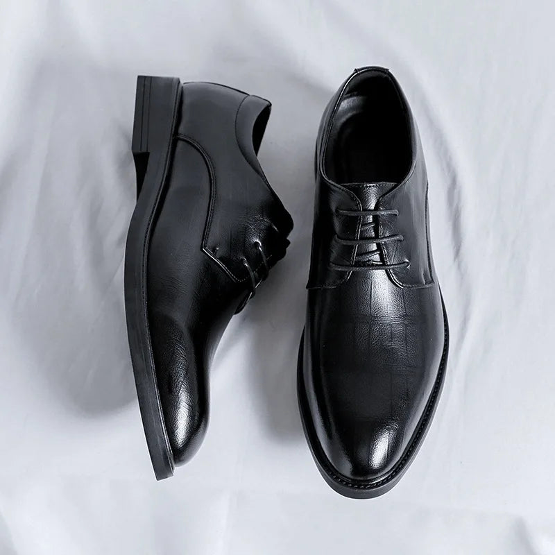 Men's Spring and Autumn British Casual Business Formal Leather Shoes Casual Shoes Suit Men Shoes Heightening Single Shoes Shoes