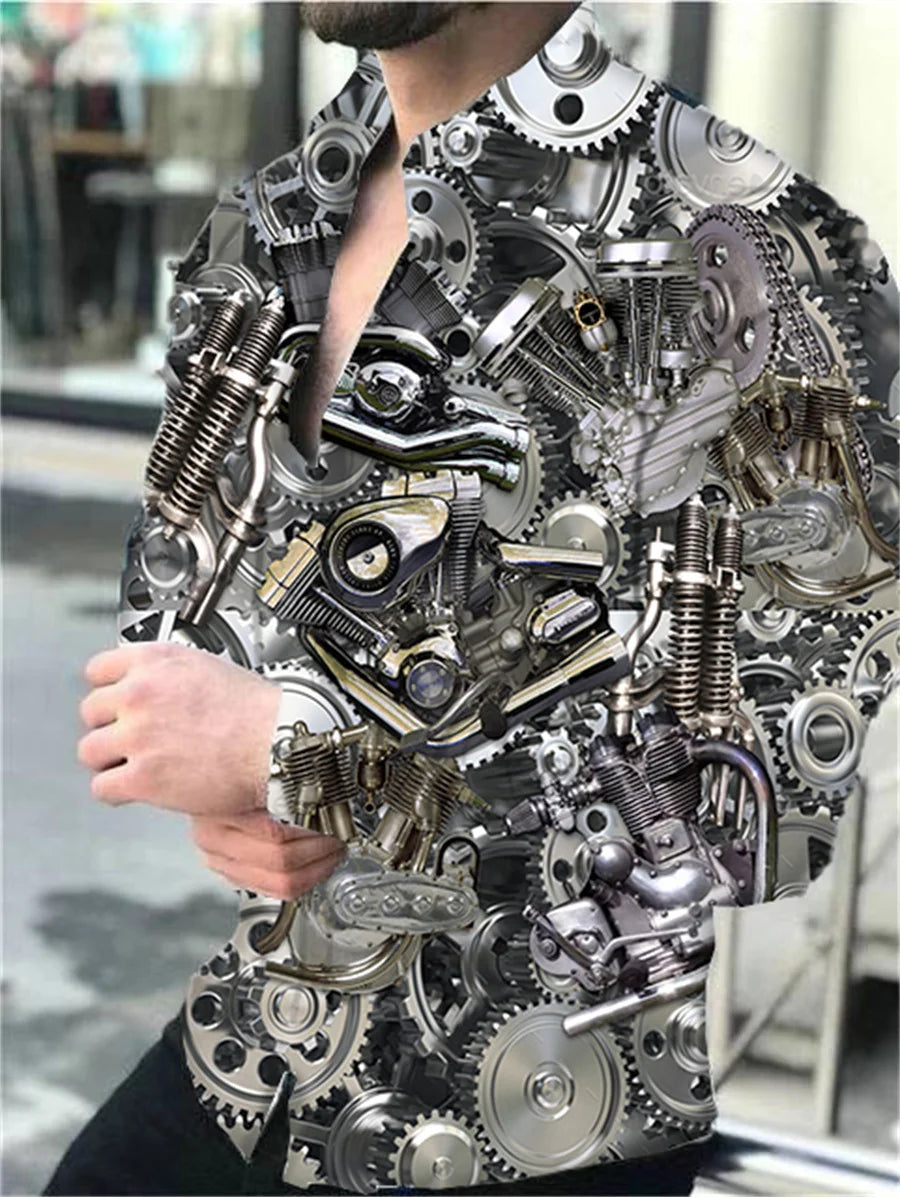 Men's shirt cool funny combination graffiti fashion casual party outdoor soft and comfortable fabric 2023 new spring and summer