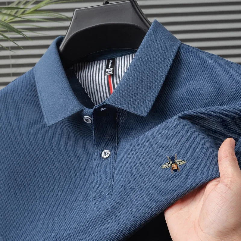 Men's short sleeved polo shirt, fashionable embroidery, summer new product, comfortable and casual polo shirt