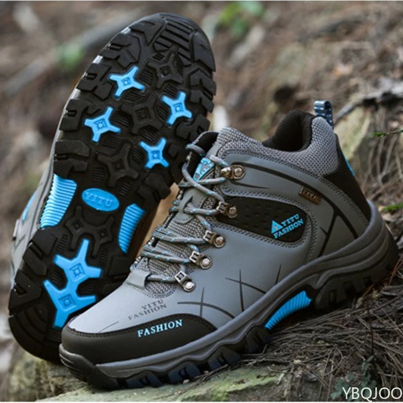 Men's hiking for autumn winter cotton shoes high cut thick warm outdoor hiking shoes anti slip wear-resistant shoes
