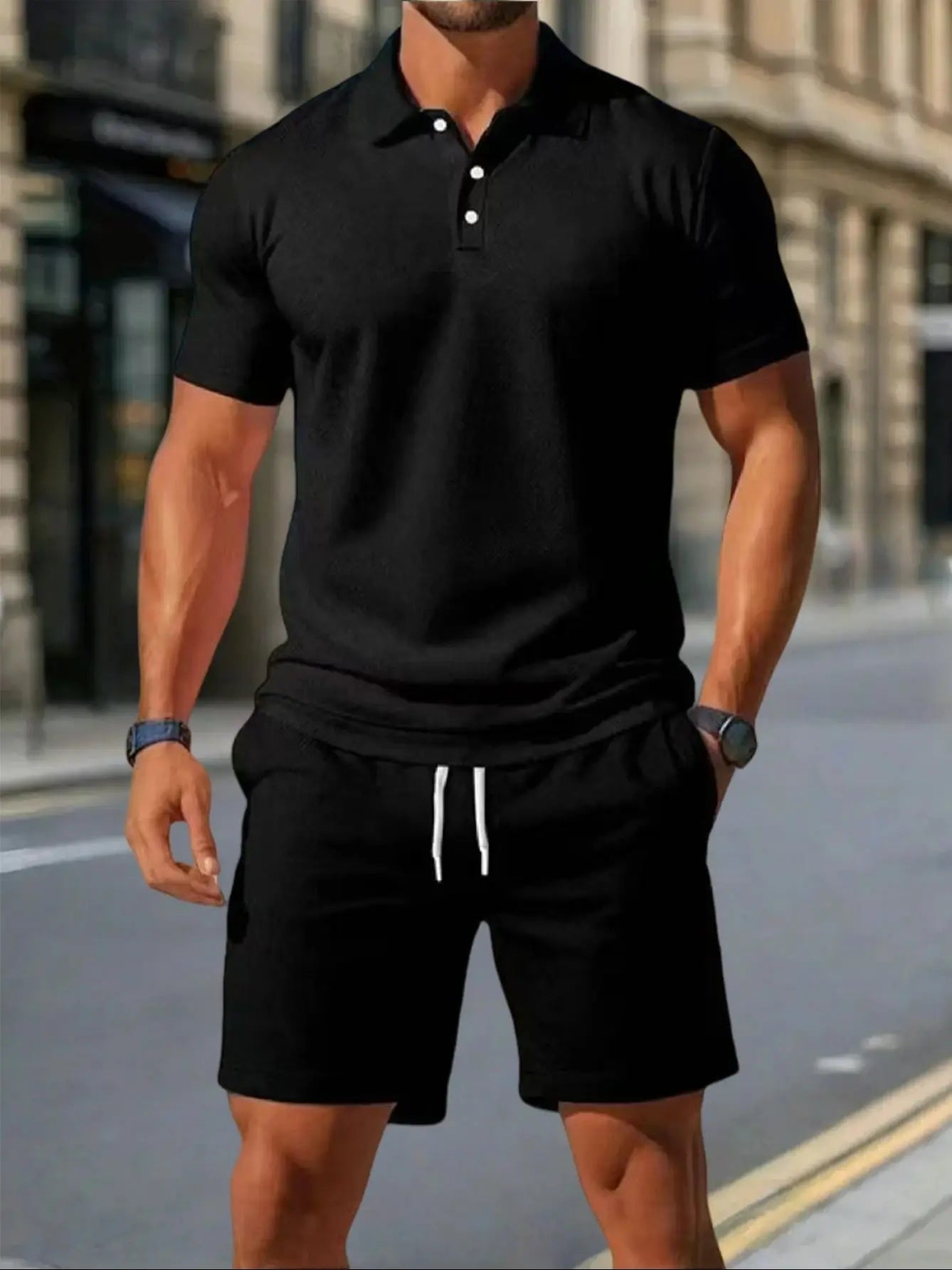 Men's Summer Polo Shirt Set with Collar Design Skin-friendly Cool Fabric Suitable for Your Whole Summer