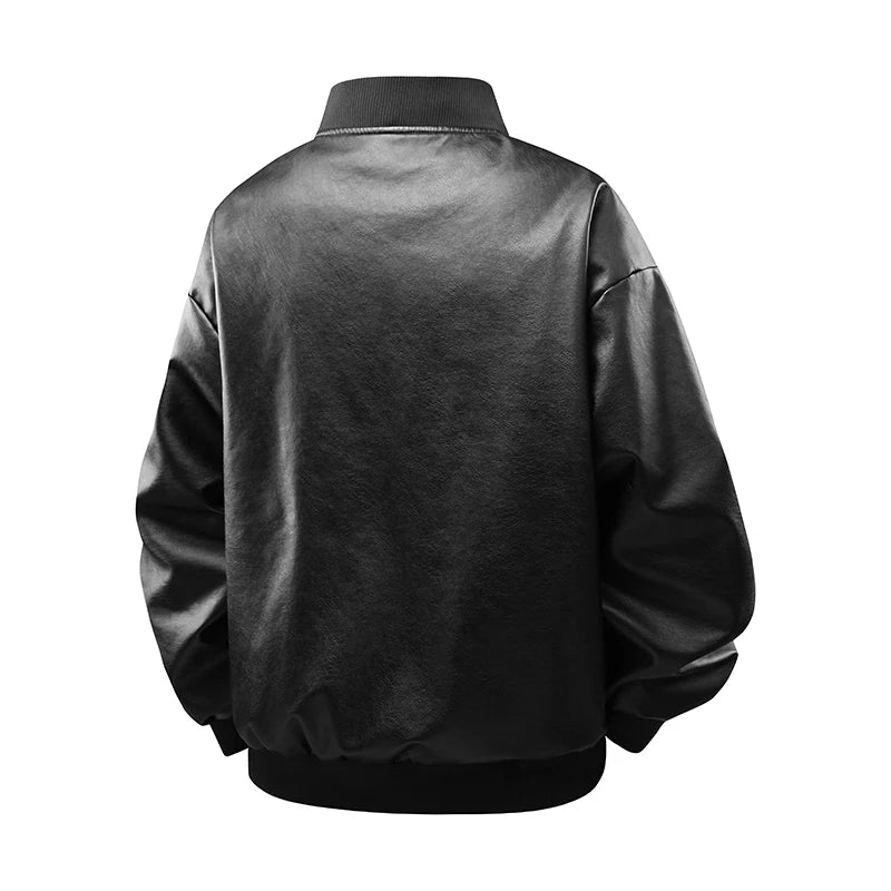 Men's American Retro Leather Jacket, Thick Leather Jacket for Autumn and Winter, Suede Lapel Jacket for Men, Fashionable and Elegant Top, Casual Biker Style Pilot Cotton Jacket