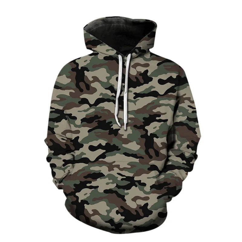 Camouflage Hoodie Camo 3D Print Men Women Streetwear Hoodies Oversized Pullover Hooded Sweatshirts Man Tops Clothing