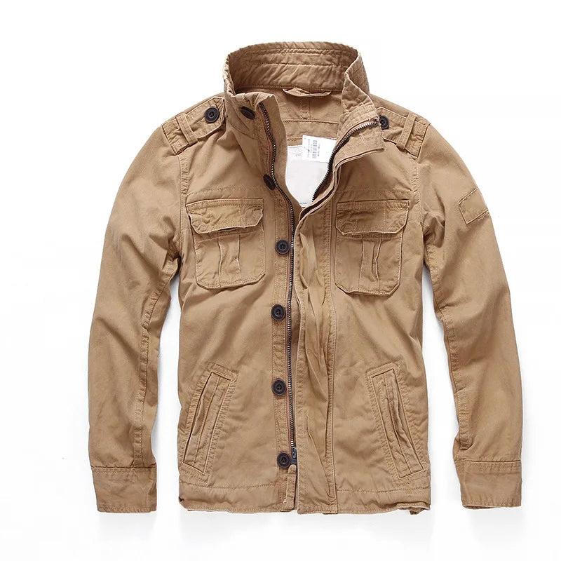 High Grade Men's Jackets Pure Cotton Multiple Pockets Camouflage Tooling Jacket Men Clothing Casual Jacket Coat A5F268
