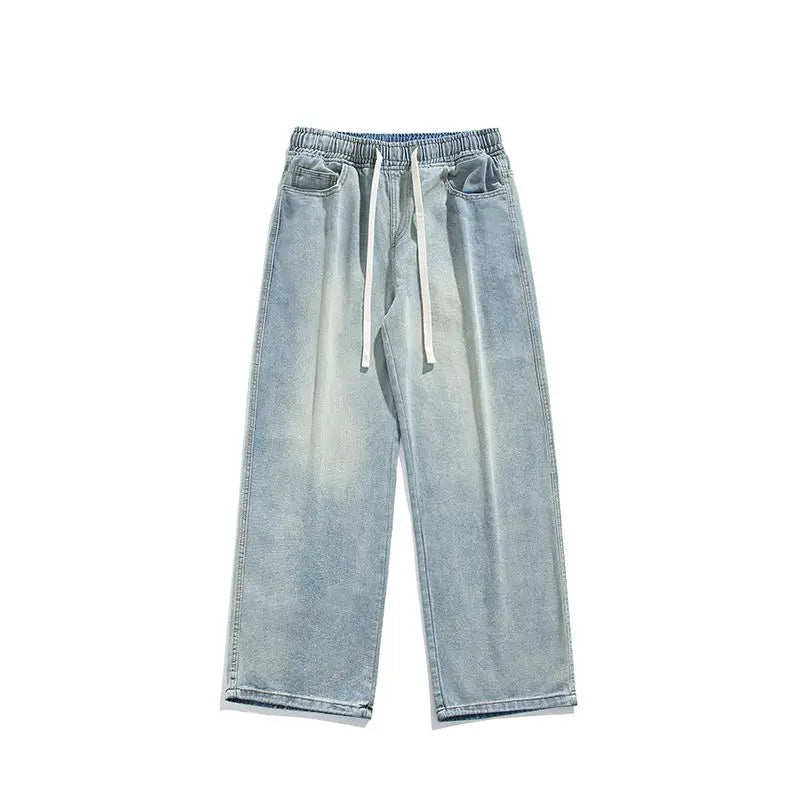 Men's jeans, black, autumn and winter, American style men's youthful and trendy pants, mid waist casual straight leg jeans