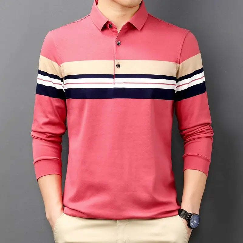 Man Sweatshirt Stripe Blue Pullovers Baggy Original Polo T Shirt For Men Japan High Brand Cheap Clothes Quotes Elasticity Luxury