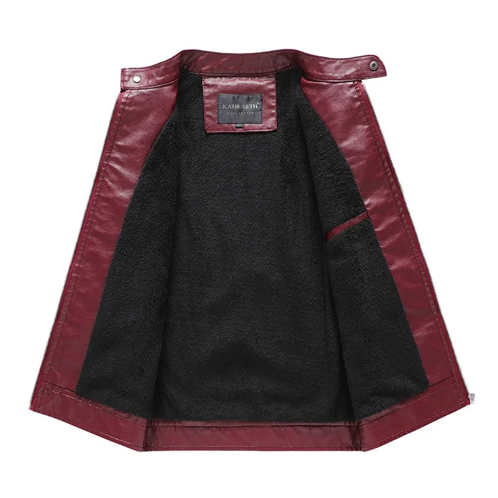 Men's Punk Style Jacket PU Leather Jacket Men Fashion Clothing Autumn Coat Men Motorcycle Jacket Artificial Leather High Quality
