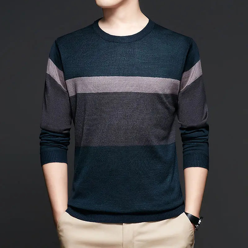 Man Sweatshirt Stripe Blue Pullovers Baggy Original Polo T Shirt For Men Japan High Brand Cheap Clothes Quotes Elasticity Luxury