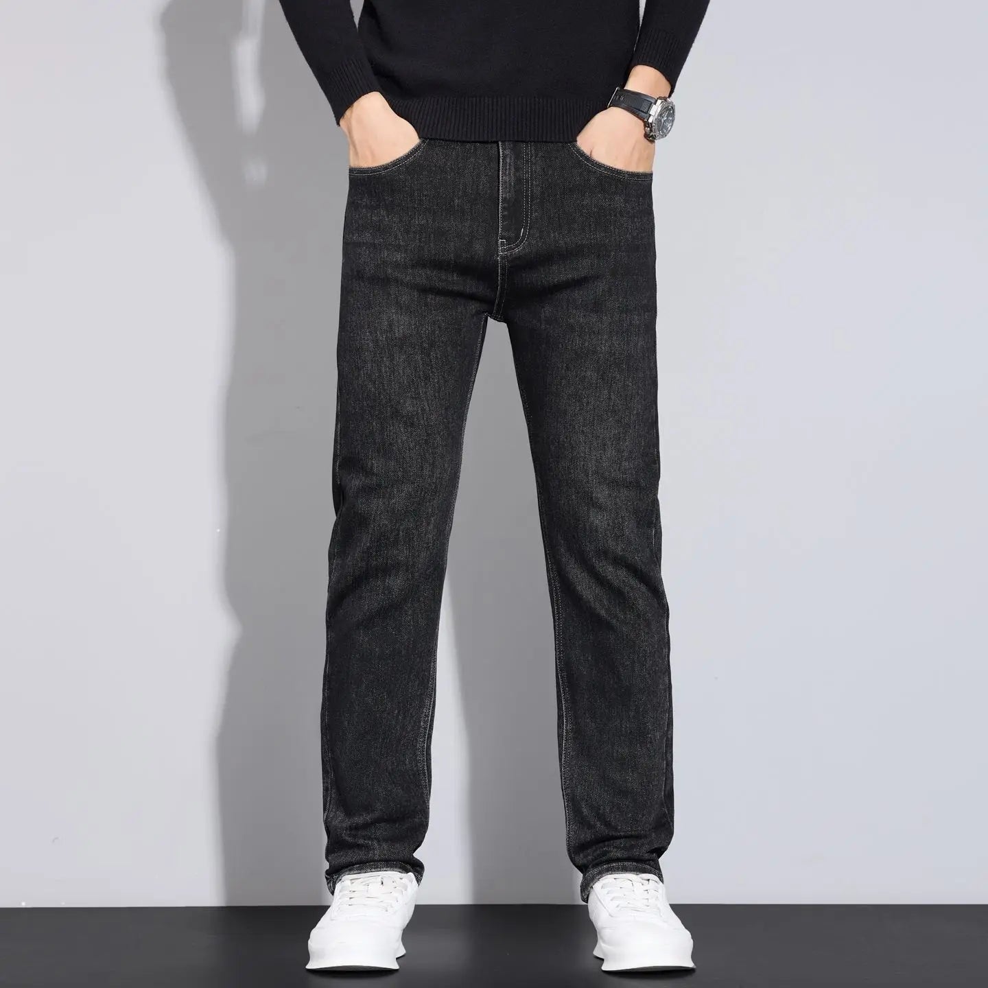 JEAN2025 Autumn/Winter new men's casual pants, high-quality business formal sportswear jeans, straight-leg stretch long pants