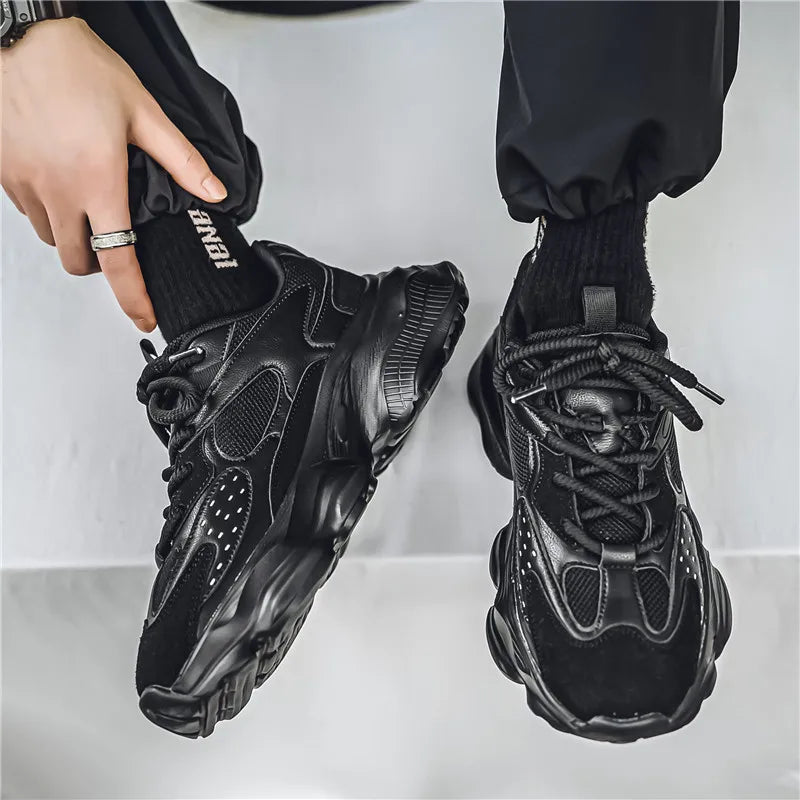 Sports Casual Men Shoes Anti Slip Wear-Resistant Trendy Breathable Outdoor Running Soft Platform Soles Comfort Male Sneakers