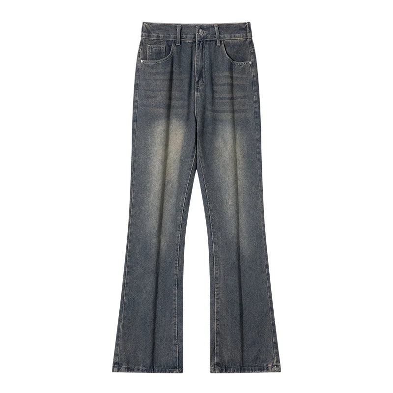 2025 Spring New Fashionable Jeans Design Sense Men's Gradient Color Washed Straight Tube Men's Denim Pants Wide Leg Denim Pants