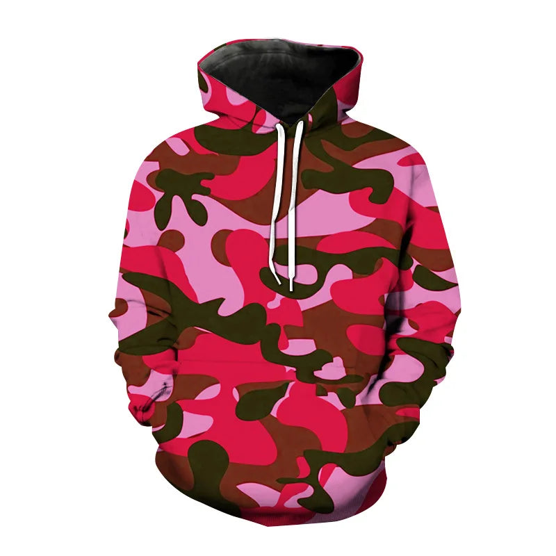 Camouflage Hoodie Camo 3D Print Men Women Streetwear Hoodies Oversized Pullover Hooded Sweatshirts Man Tops Clothing