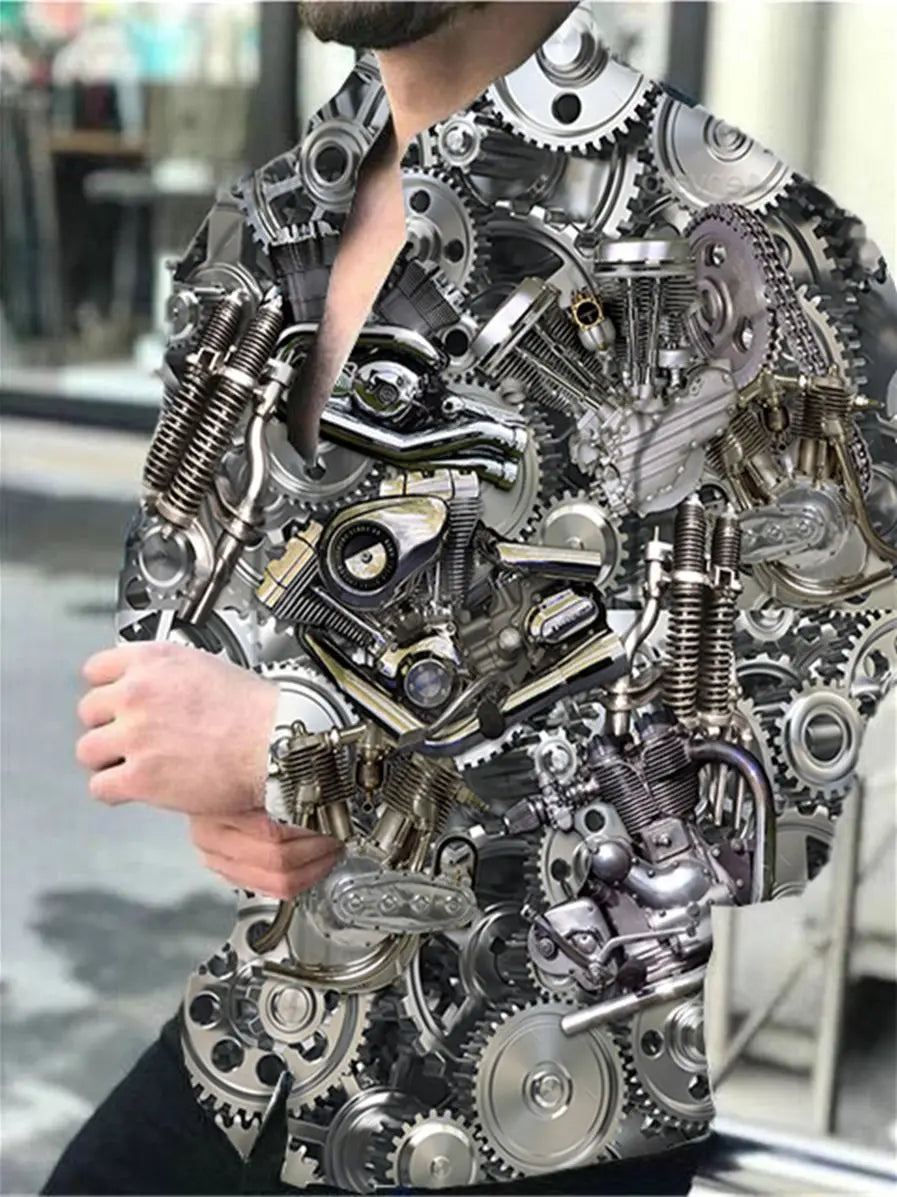 Men's shirt cool funny combination graffiti fashion casual party outdoor soft and comfortable fabric 2023 new spring and summer