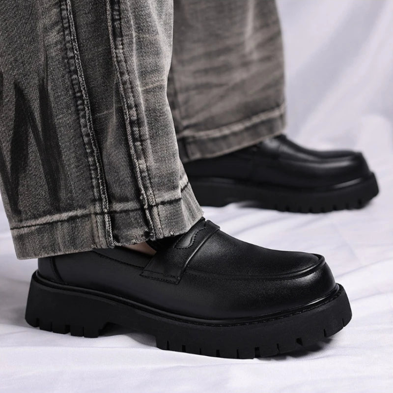 platform loafers increase height shoes man black elegant luxury man shoes suit formal loafers party elegant dress men's shoes