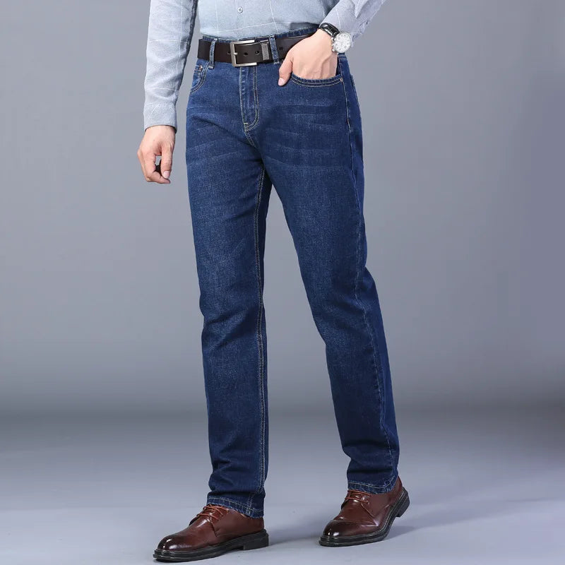 JEAN2025 Autumn/Winter new men's casual pants, high-quality business formal sportswear jeans, straight-leg stretch long pants