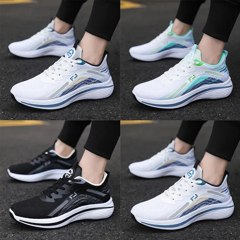 Men's Running Shoes Lightweight Breathable Casual Sports Low-Top Lace-Up Mesh Fashionable Spring Autumn Men's Footwear