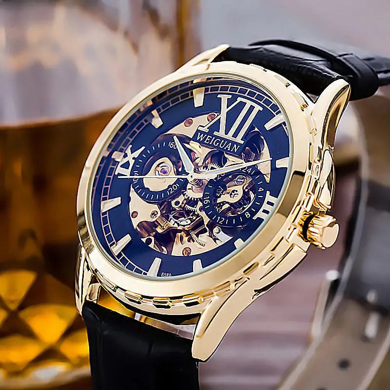New Fully Automatic Mechanical Watch Men's Hollow Luminous Waterproof Fashion Watch High-end Business Multi-function Watches