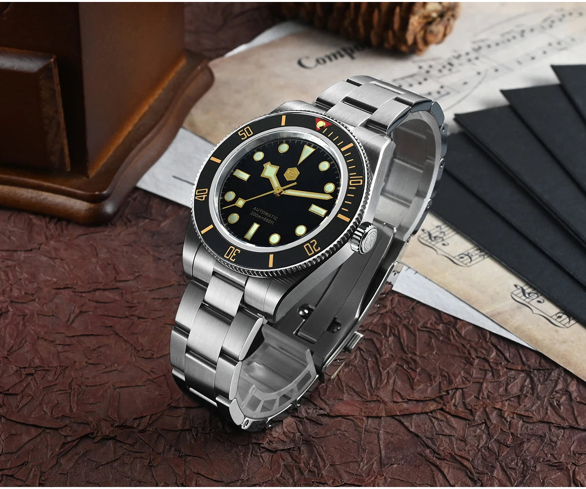 San Martin New 40mm BB58 Retro Luxury Diver Watch NH35 Automatic Mechanical Watches For Men Sapphire Luminous 20Bar Reloj SN0008