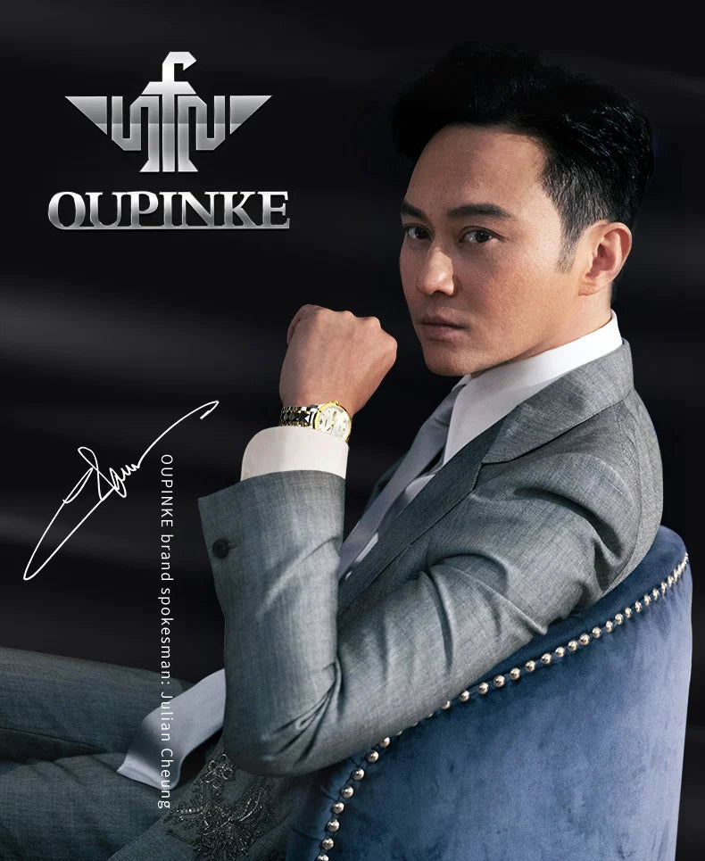 OUPINKE 3236 Men Watch Hollow Skeleton Date Luxury Mechanical Watch For Men Deep Waterproof Roman Scale Male Business Wristwatch