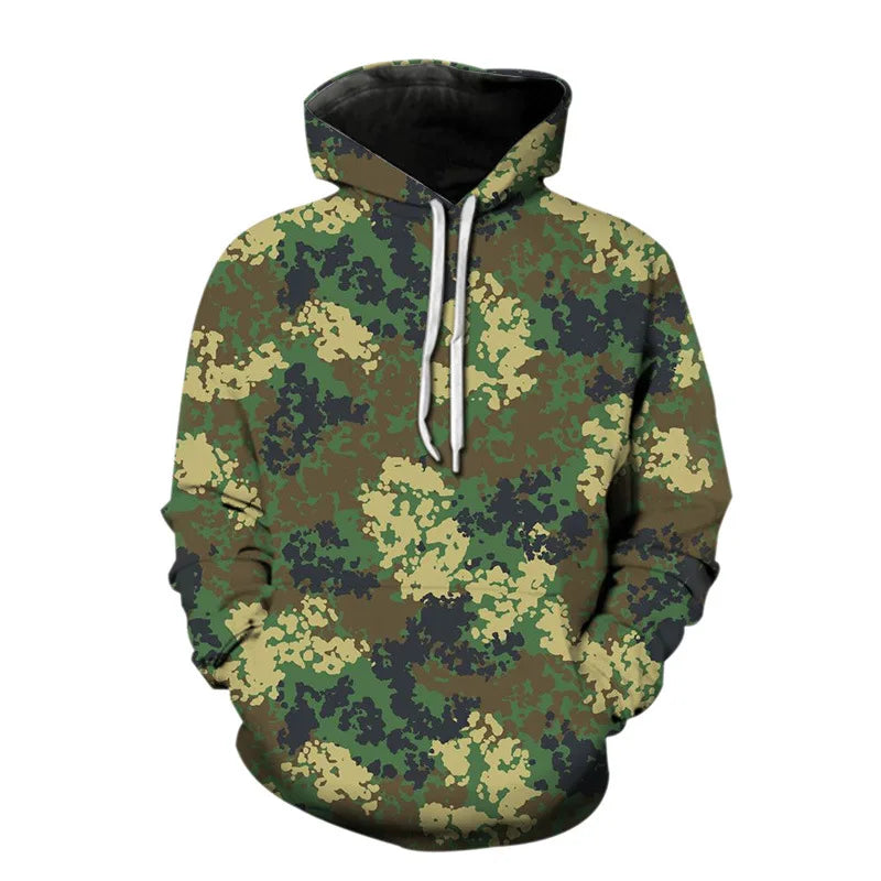 Camouflage Hoodie Camo 3D Print Men Women Streetwear Hoodies Oversized Pullover Hooded Sweatshirts Man Tops Clothing