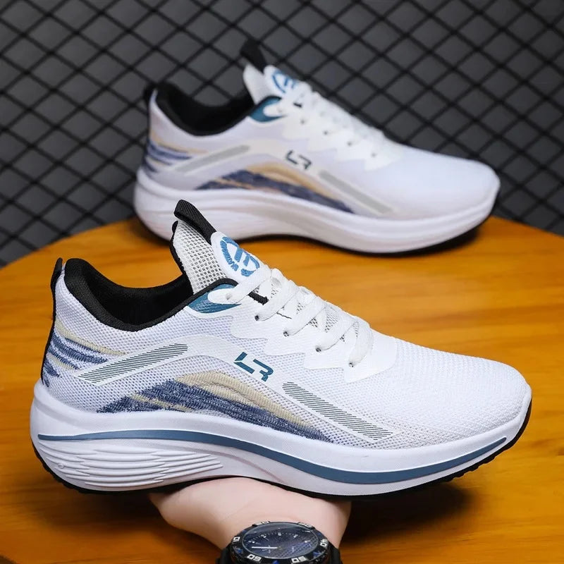 Men's Running Shoes Lightweight Breathable Casual Sports Low-Top Lace-Up Mesh Fashionable Spring Autumn Men's Footwear