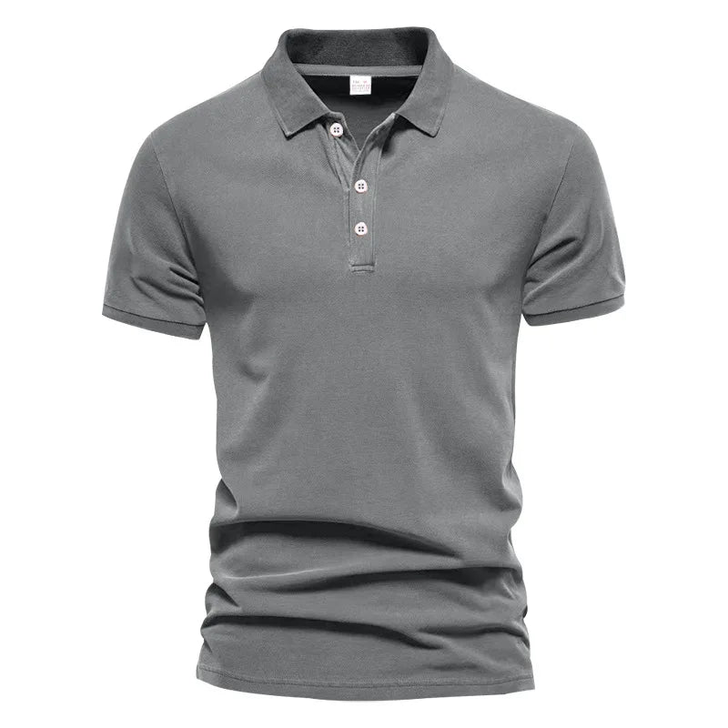 Men's casual short-sleeved Polo shirt solid color lapel, 2024 New summer fashion, sports, breathable, T-shirt top