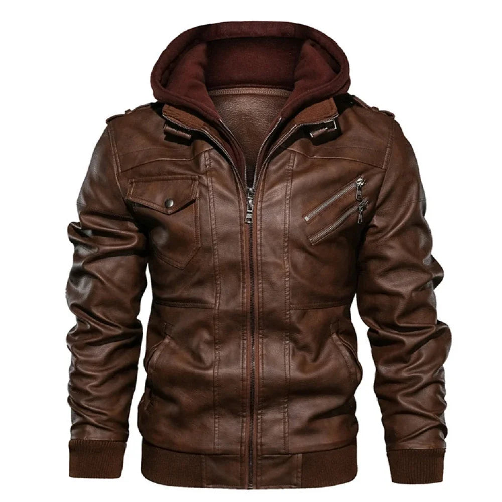 New Men's Leather Jackets Autumn Casual Motorcycle PU Jacket Biker Leather Coats  Biker Jacket Men Leather Jacket Men