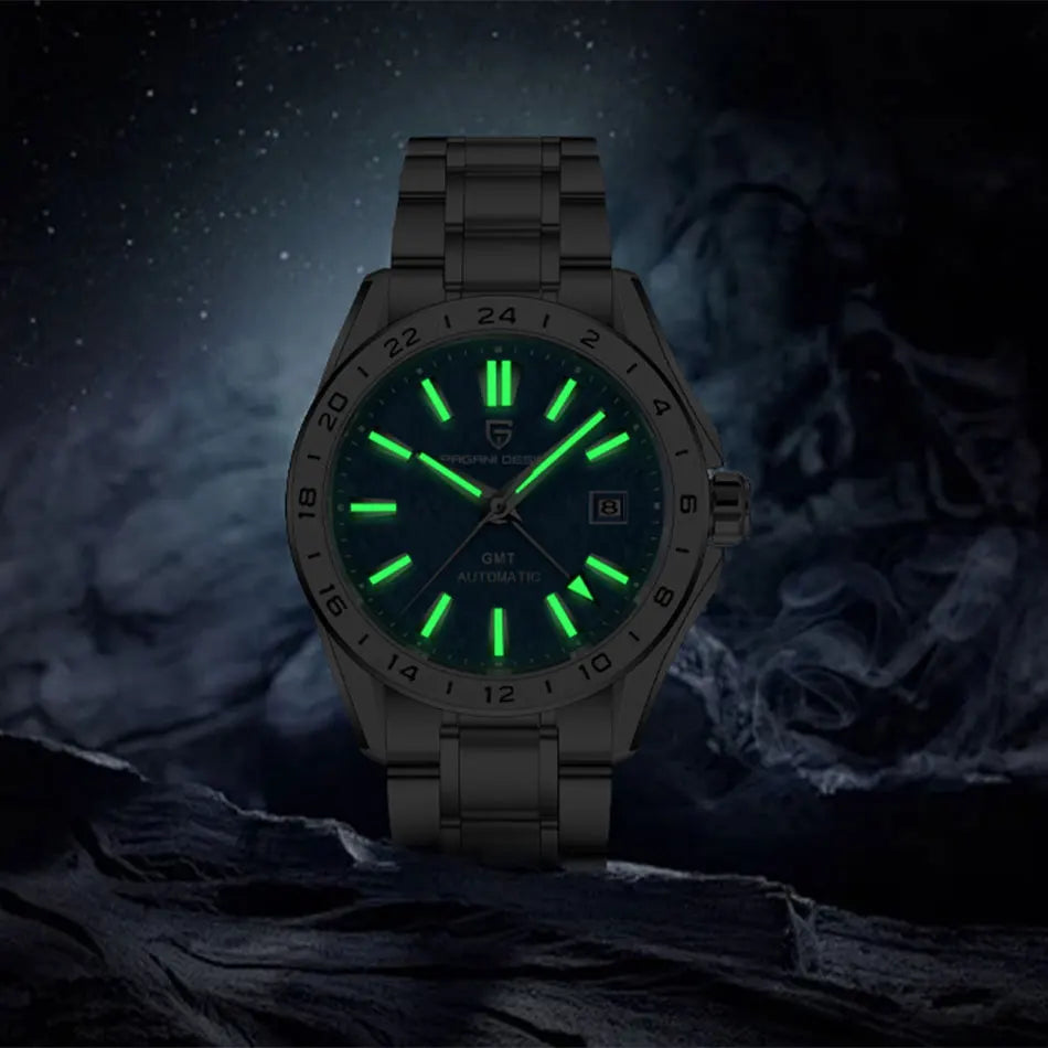 PAGANI DESIGN New GMT Mens Mechanical Watches 100M Waterproof Clock Sapphire Glass Automatic Men Watch PD-1792 Relogio Masculino