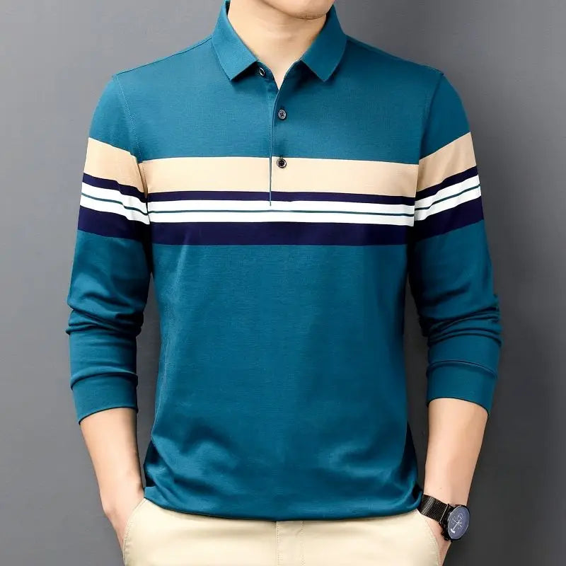 Man Sweatshirt Stripe Blue Pullovers Baggy Original Polo T Shirt For Men Japan High Brand Cheap Clothes Quotes Elasticity Luxury