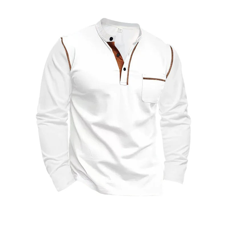 Men's Long-Sleeved Polo Shirt European and American, Stand-up Collar Casual Foreign Trade Spring Summer 2024