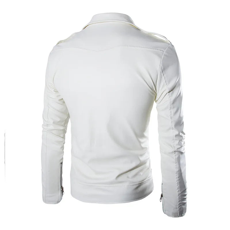 White Leather Jacket Men Motorcycle Winter Coat Men Multi-pocket Warm Genuine Leather Jackets Outdoor Windbreaker Male Loose