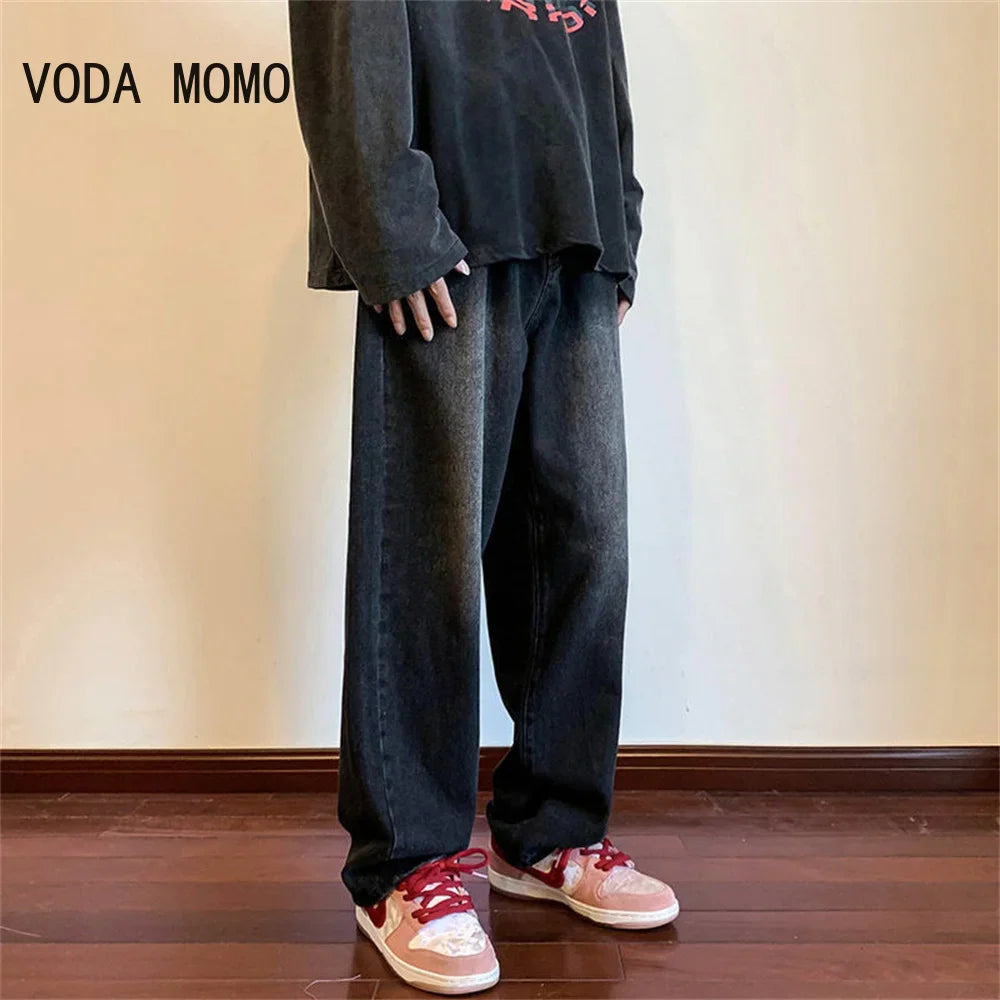 Baggy Jeans Trousers Male Denim Pants Black Wide Leg Pants Men's Jeans Cargo pants for men Korean Streetwear Hip Hop Harajuku