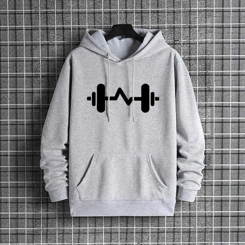 Mens Hoodies Printing Casual Sweatshirts Outdoors Fitness Sports Jogging Men Clothing Fashion Hoodies Street Pullover Gym Tops