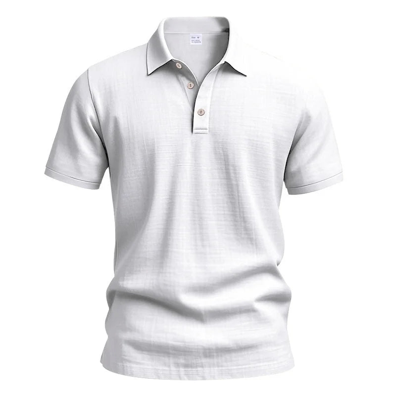 2025 New Solid Color Polo Shirt Men's Short Sleeve Button T shirts Lightweight Streetwear Casual Tops men Breathable Polo Shirt