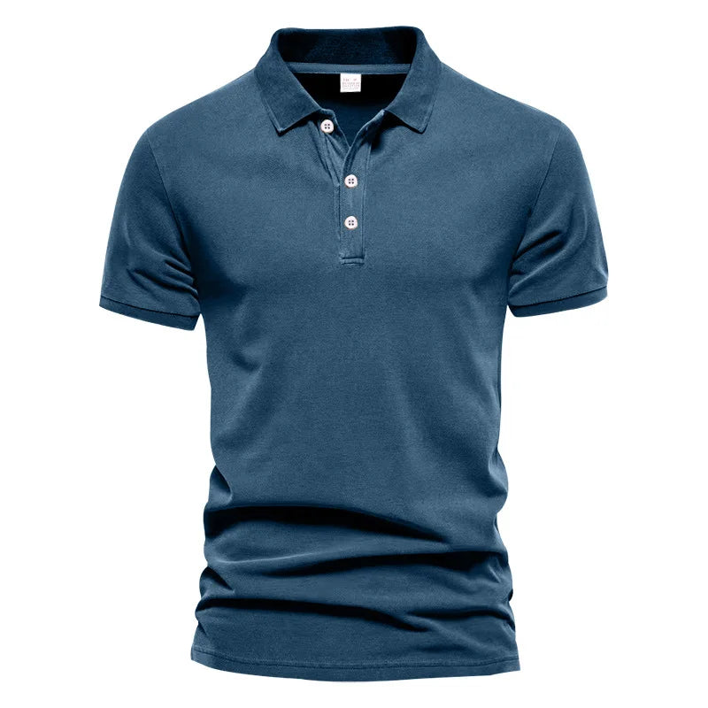 Men's casual short-sleeved Polo shirt solid color lapel, 2024 New summer fashion, sports, breathable, T-shirt top