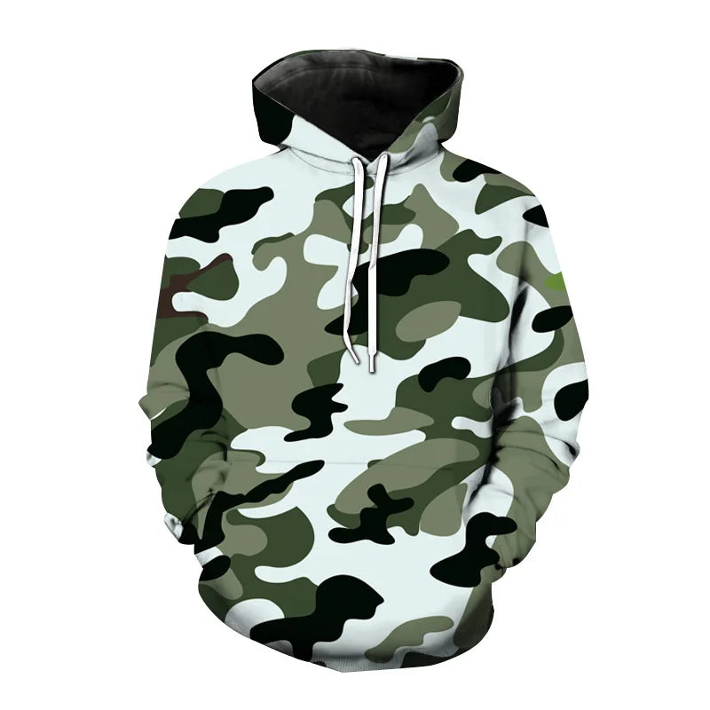 Camouflage Hoodie Camo 3D Print Men Women Streetwear Hoodies Oversized Pullover Hooded Sweatshirts Man Tops Clothing