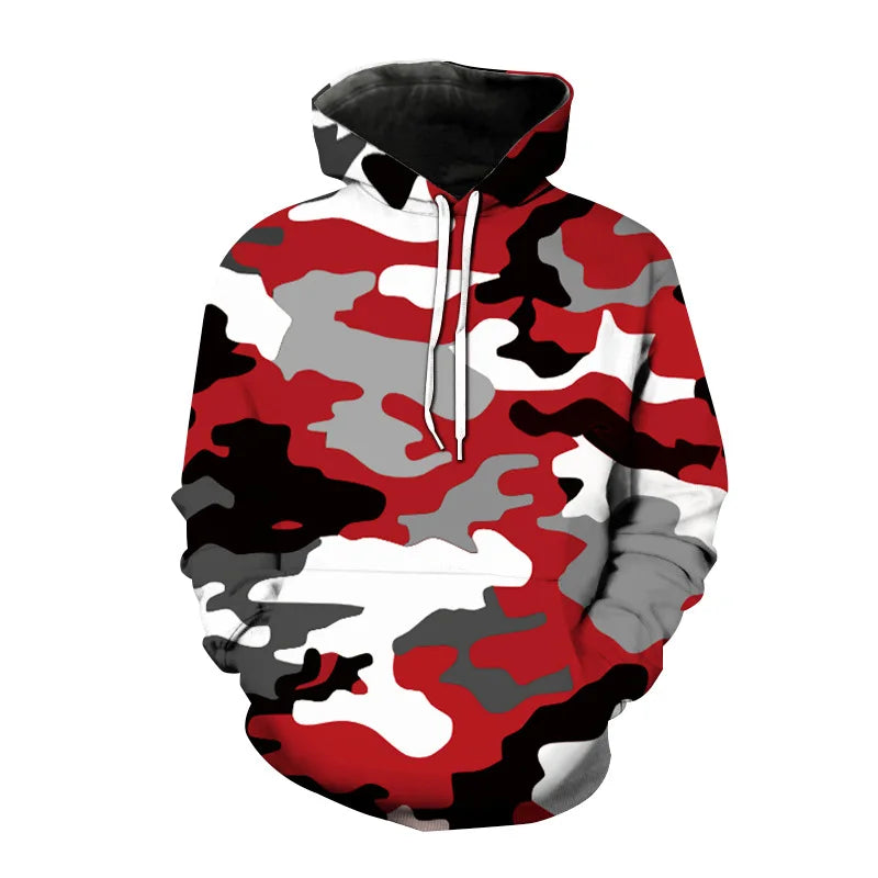 Camouflage Hoodie Camo 3D Print Men Women Streetwear Hoodies Oversized Pullover Hooded Sweatshirts Man Tops Clothing