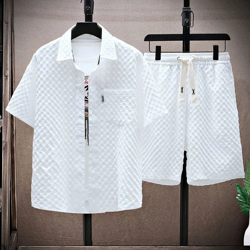 Casual Suit Men's Short Sleeve Sport Suit Vintage Trendy Fashionable Lightweight New Summer Arrival Male Shirts Shorts