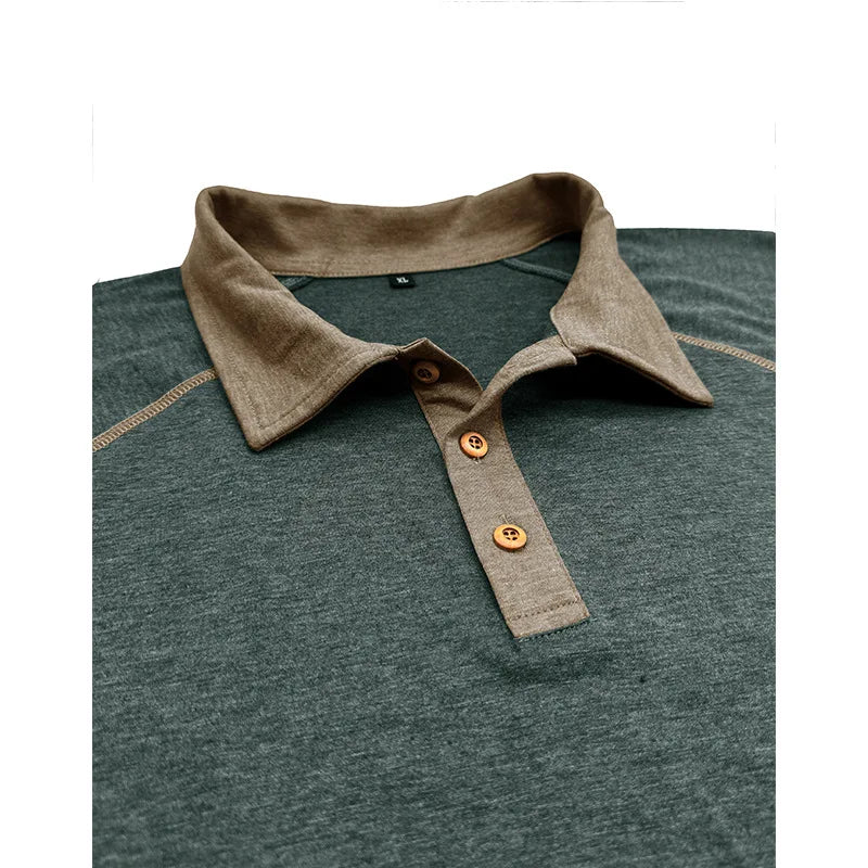 Men's Long Sleeve Polo Shirt Casual Turn Down Collar T Shirt for Men Autumn Tops Available in Multiple Colors