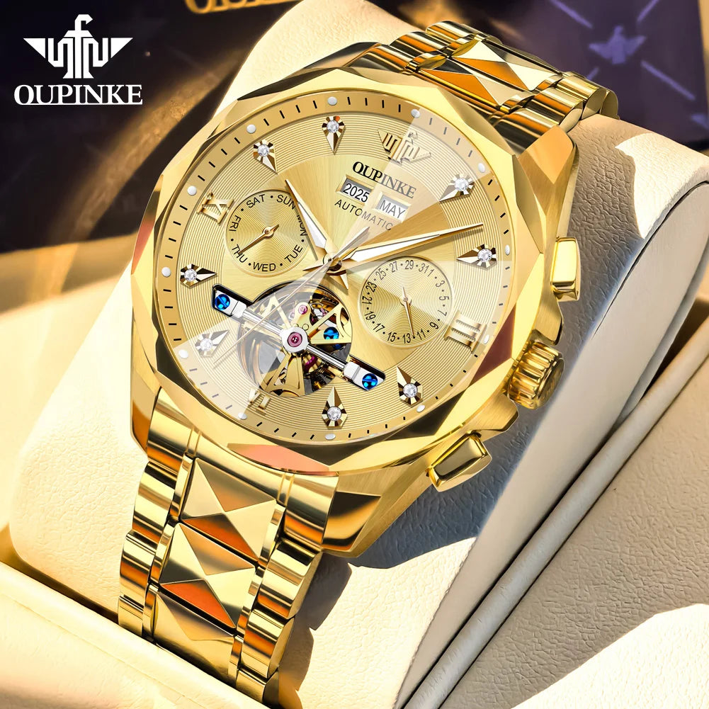 OUPINKE 3316 Automatic Mechanical Watch Classic New Version Watches for Men High-end Large Dial Wristwatch