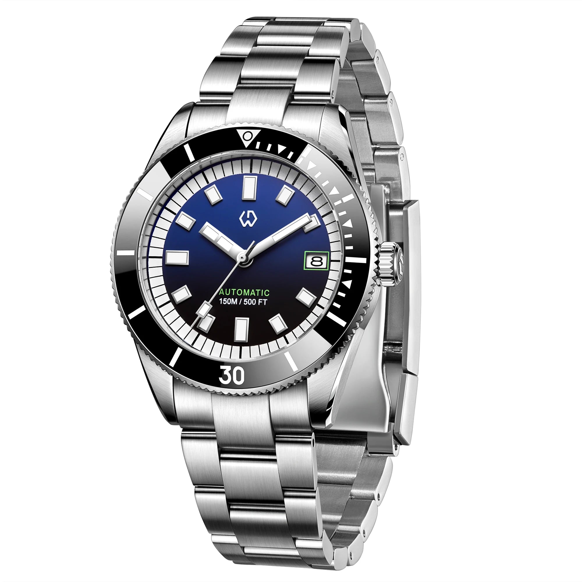 WISHDOIT New Watch Men's Automatic Super Luminous Bezel Mechanical Watch Japan NH35 150 Waterproof Diving Production