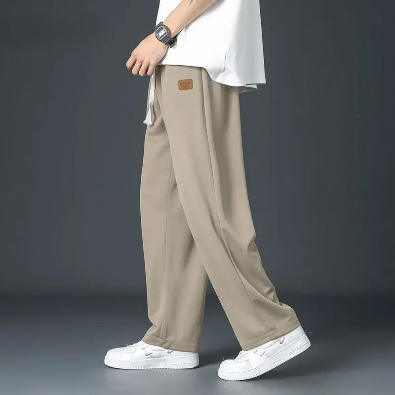 Casual Long Jogger Sweat Pants Men For Quick Drying Spring And Summer Thin Trendy Straight Leg Loose Flowing Fashion Trousers