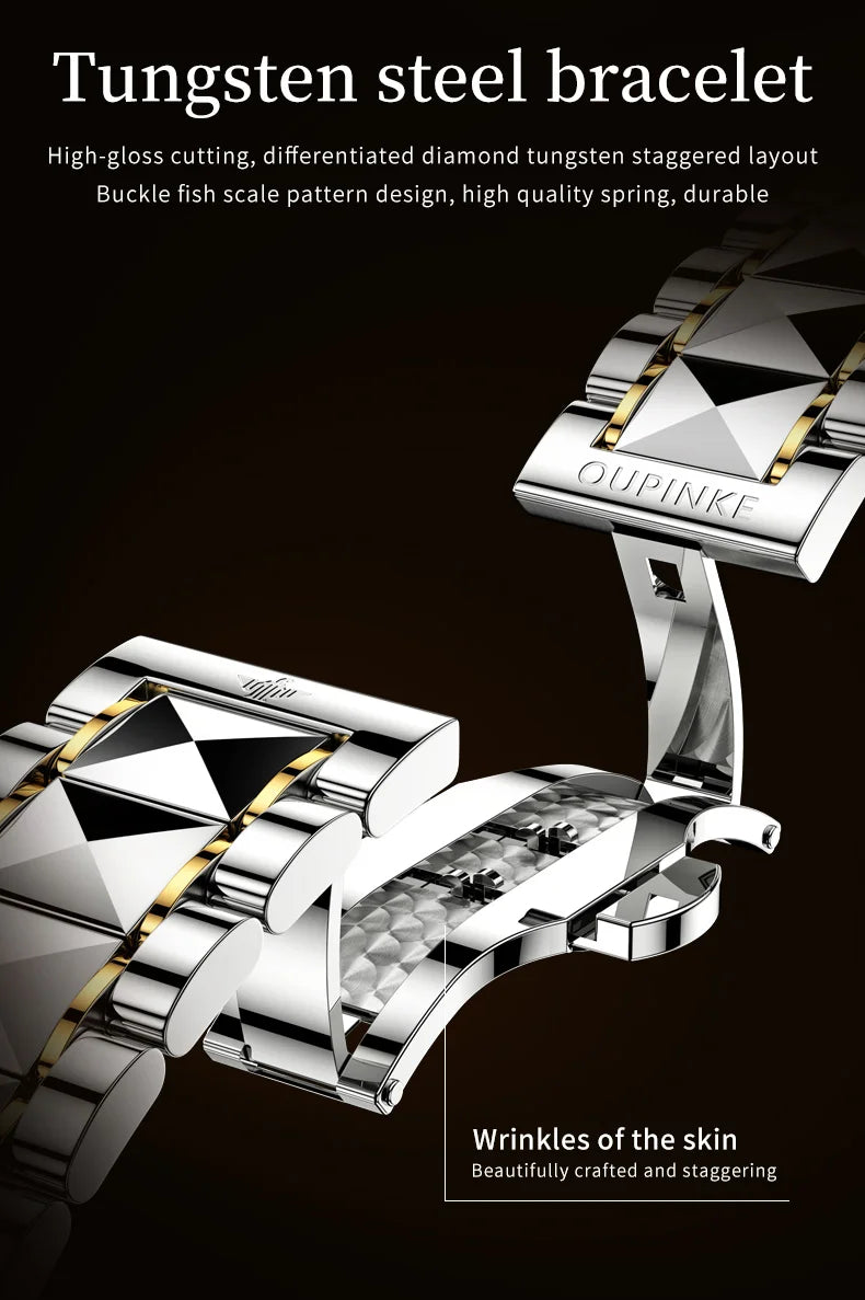 OUPINKE 3316 Automatic Mechanical Watch Classic New Version Watches for Men High-end Large Dial Wristwatch