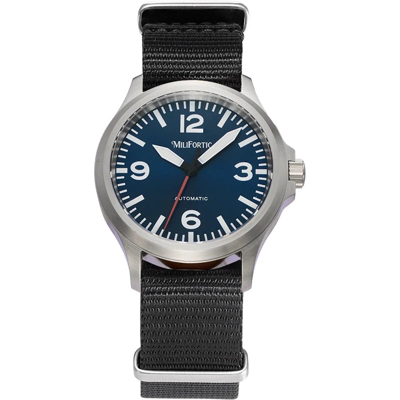 MF M096 Military Style Pilot Watch 856 Homage Large Arabic Numerals Dial 100M Waterproof  NH38 Movement Auto Man Watches