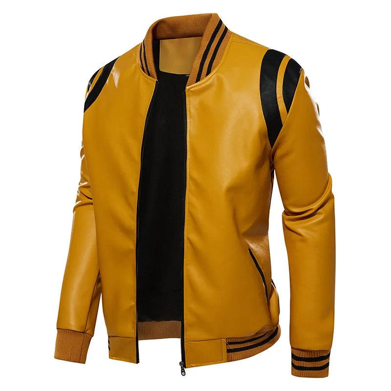 New Men's Leather Jackets Autumn And Winter Casual Motorcycle Slim PU Jacket Biker Leather High Quality Fashion Warm Overcoat