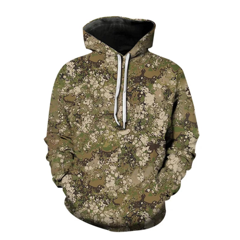 Camouflage Hoodie Camo 3D Print Men Women Streetwear Hoodies Oversized Pullover Hooded Sweatshirts Man Tops Clothing