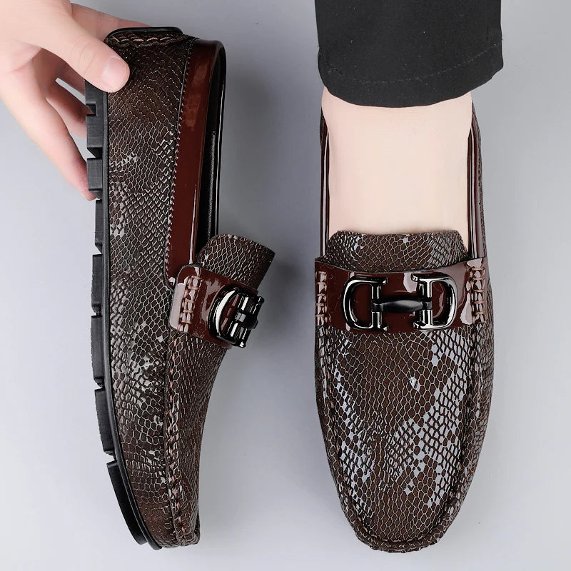 Luxury Brand Genuine Leather Business Shoes High-quality Handmade Stitched Loafers Fashion Design Casual Leather Shoe Size 38-45