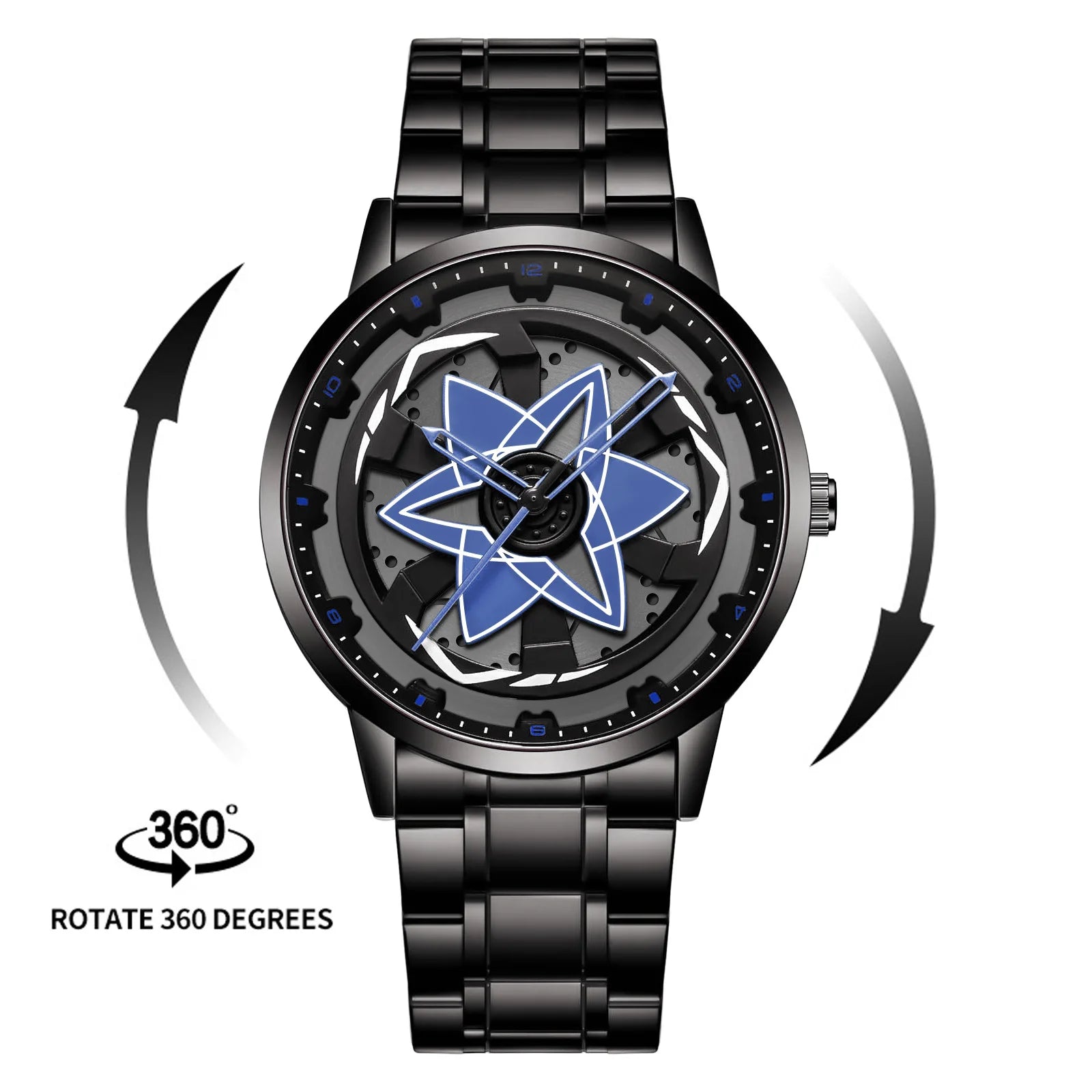 Kaleidoscope Sharingan Rotary Dial Watch 3D Japanese Anime Dial Quartz Men's Watch Top Brand Luxury Waterproof Fashion Men Watch