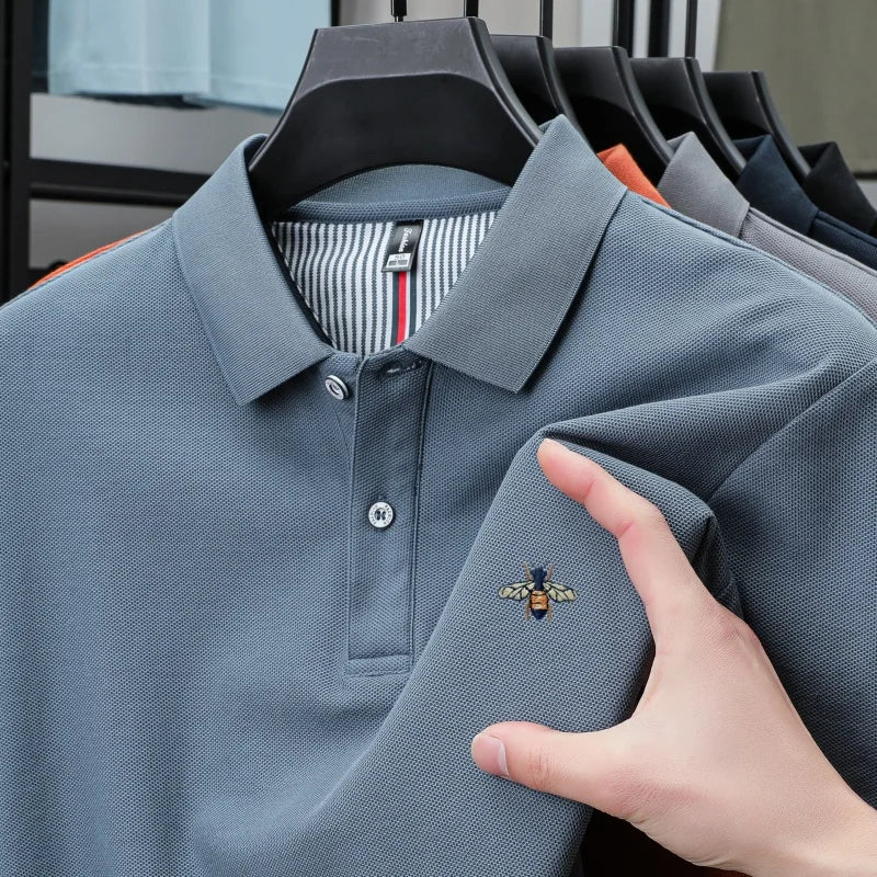 Men's short sleeved polo shirt, fashionable embroidery, summer new product, comfortable and casual polo shirt