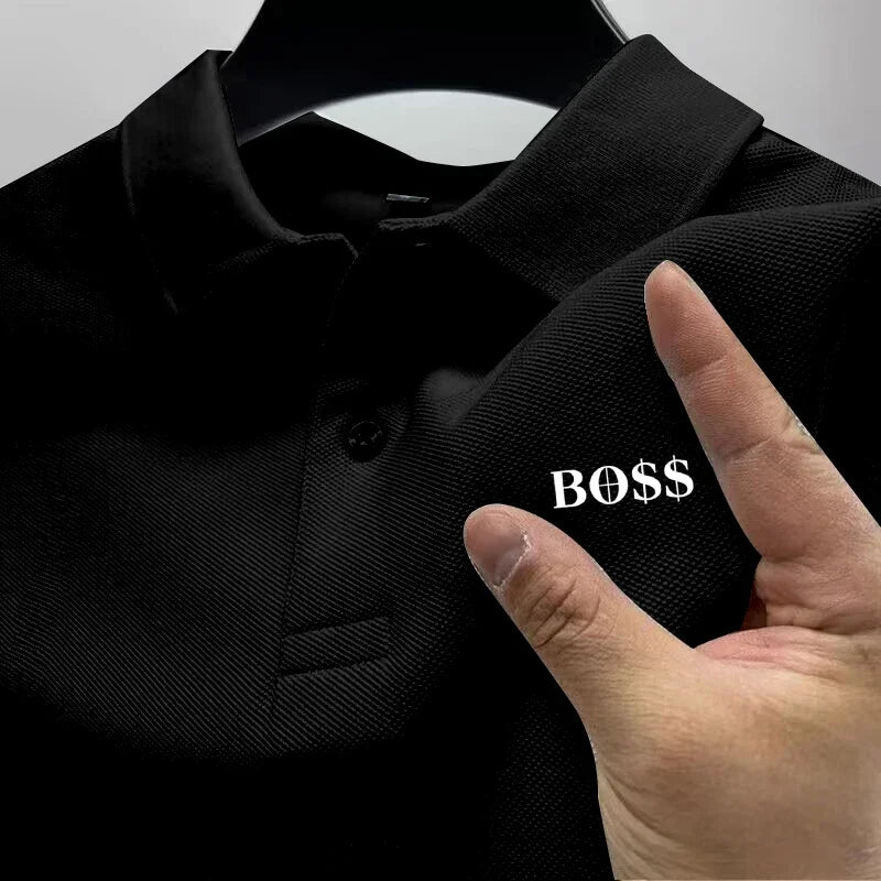 Men's short-sleeved polo shirt 2025, quick-drying, breathable, casual, fashionable, business, sporty, summer, high collar, new s